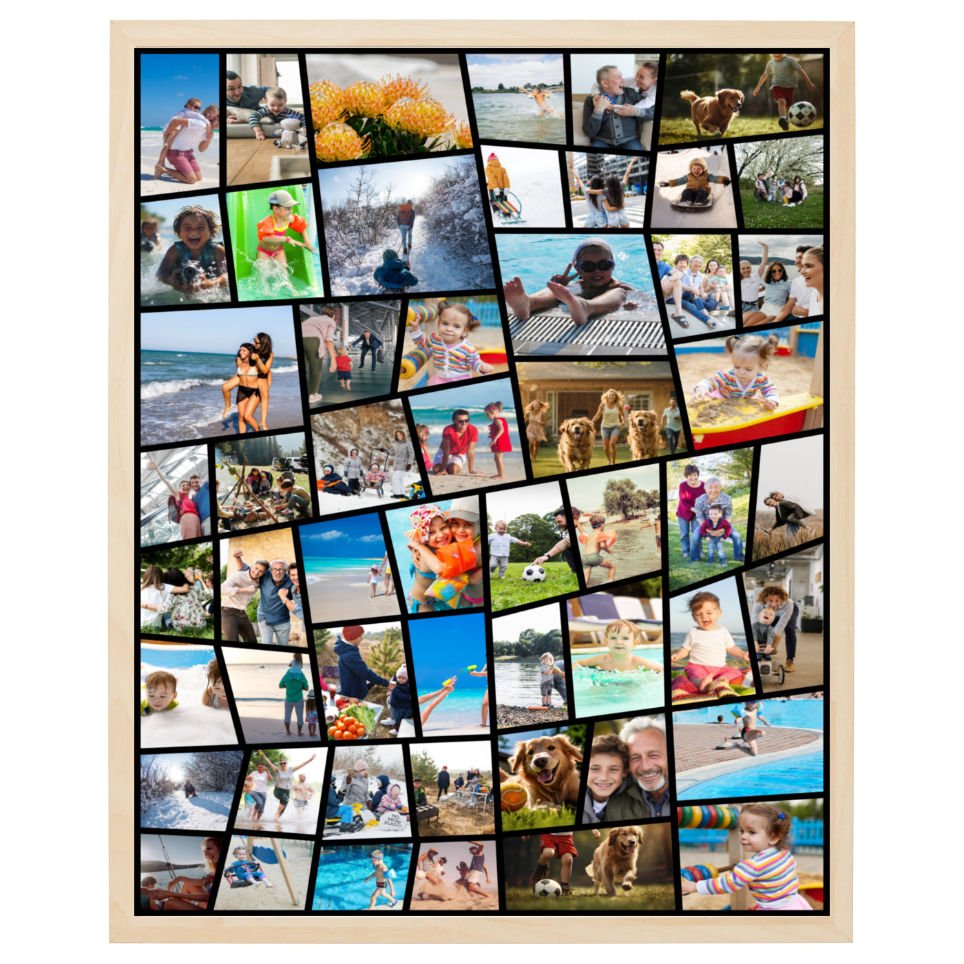 Fotocollage 54 foton i zig-zag design