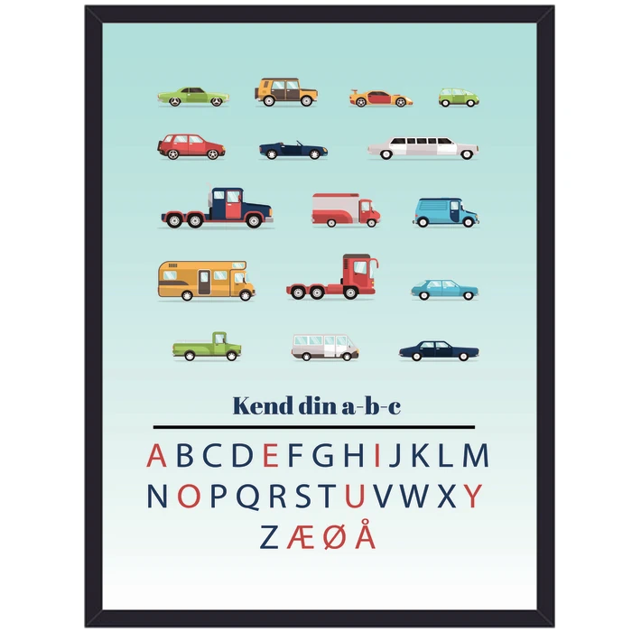 Lär och lek med bokstäver och bilar barnposter