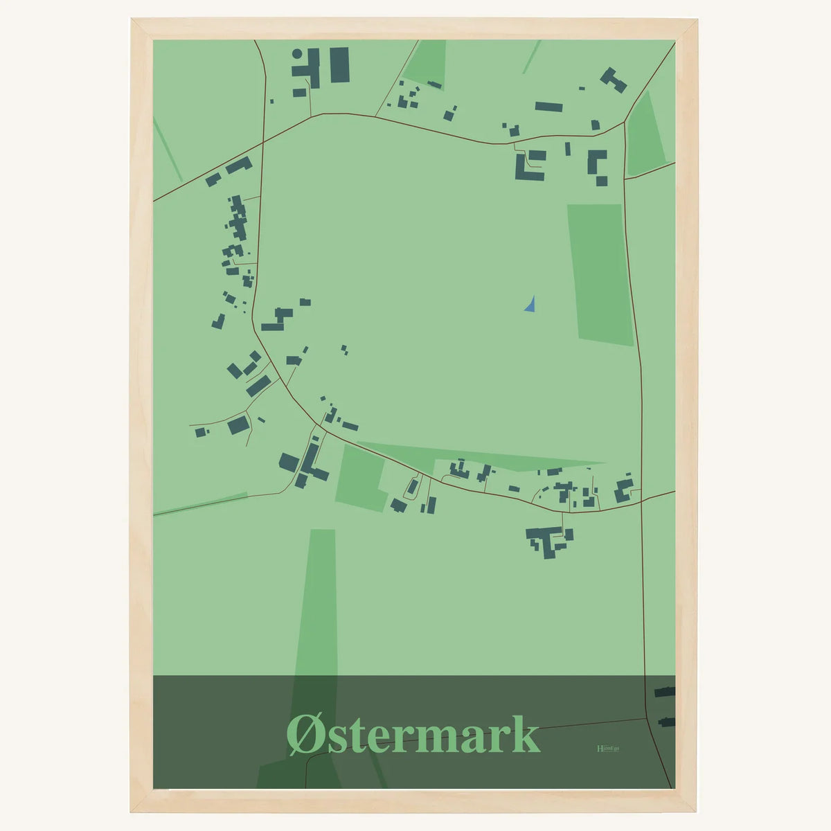 Østermark plakat – Firkantet 2026 – Lys pastel grøn