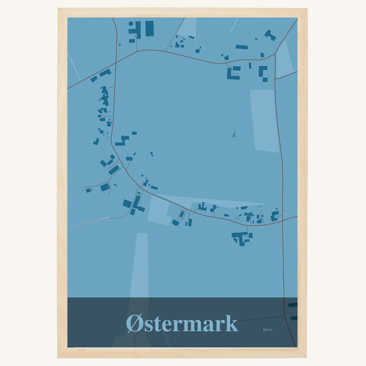 Østermark plakat – Firkantet 2026 – Lys pastel blå