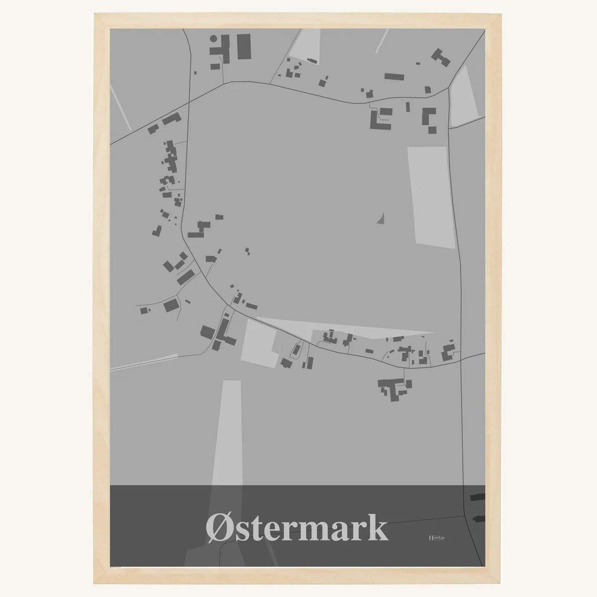 Østermark plakat – Firkantet 2026 – Lys pastel grå