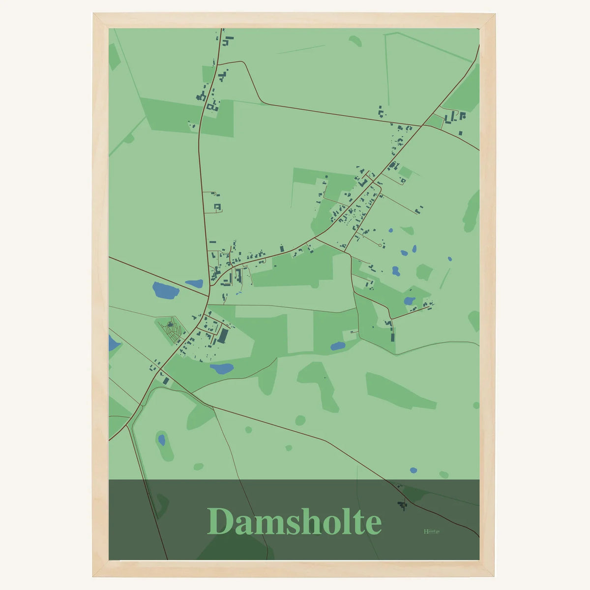 Damsholte plakat – Firkantet 2026 – Lys pastel grøn