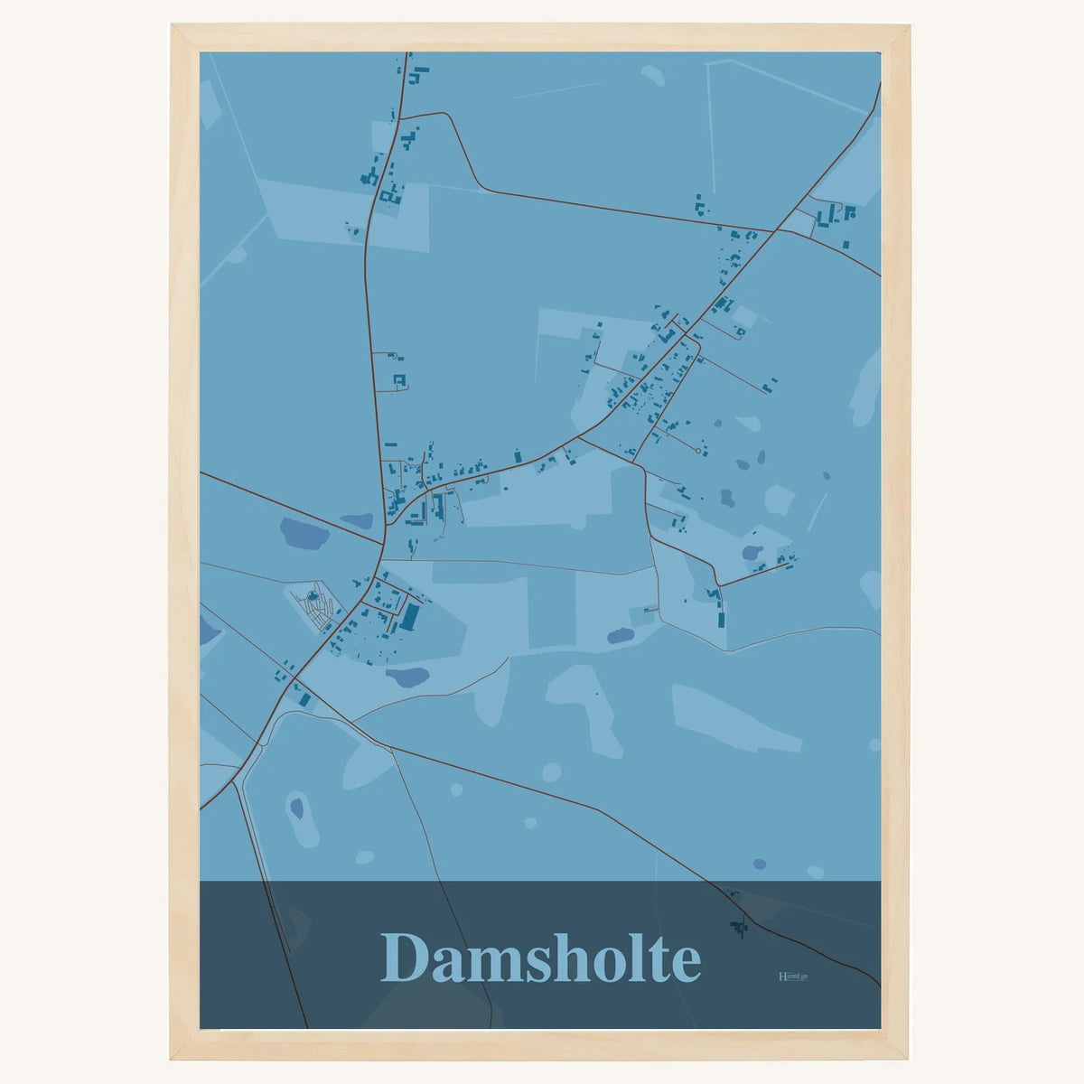 Damsholte plakat – Firkantet 2026 – Lys pastel blå