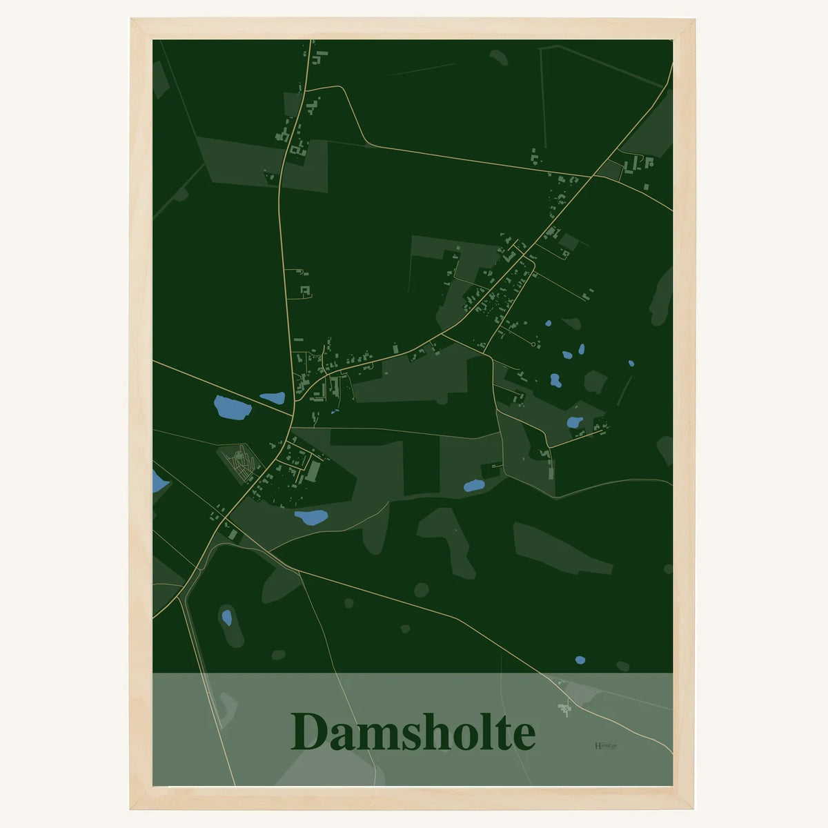 Damsholte plakat – Firkantet 2026 – Mørk grøn