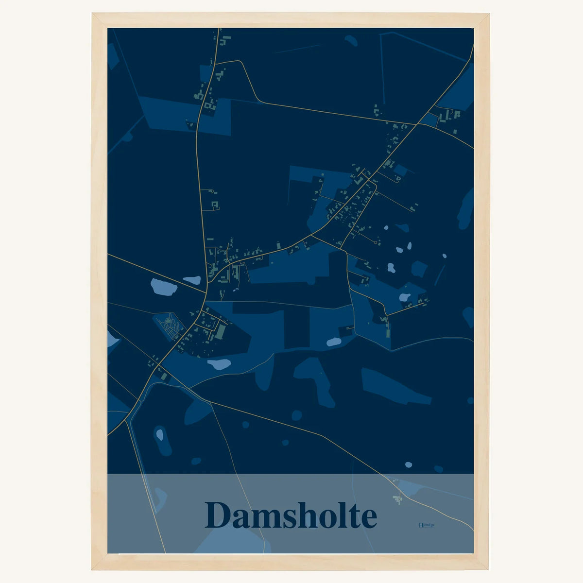 Damsholte plakat – Firkantet 2026 – Mørk blå