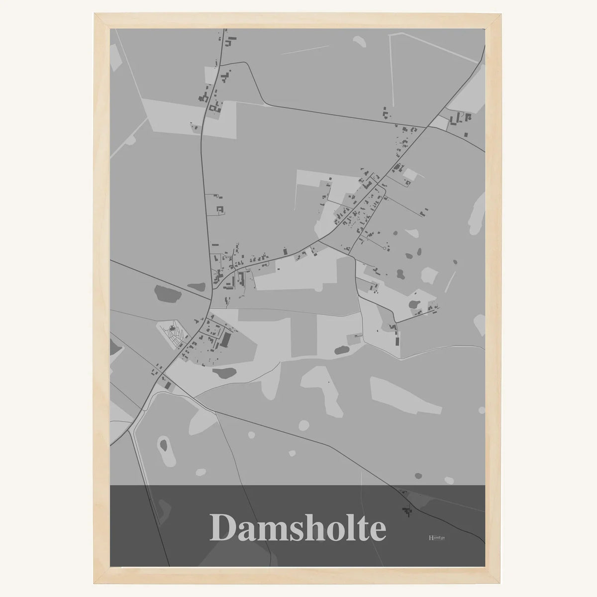 Damsholte plakat – Firkantet 2026 – Lys pastel grå