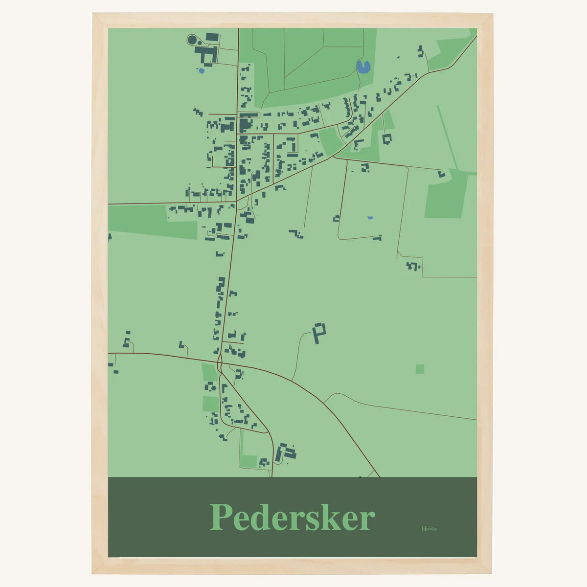 Pedersker plakat – Firkantet 2026 – Lys pastel grøn