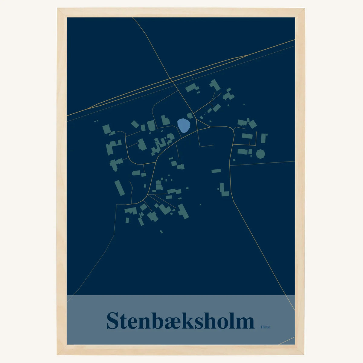 Stenbæksholm plakat – Firkantet 2026 – Mørk blå