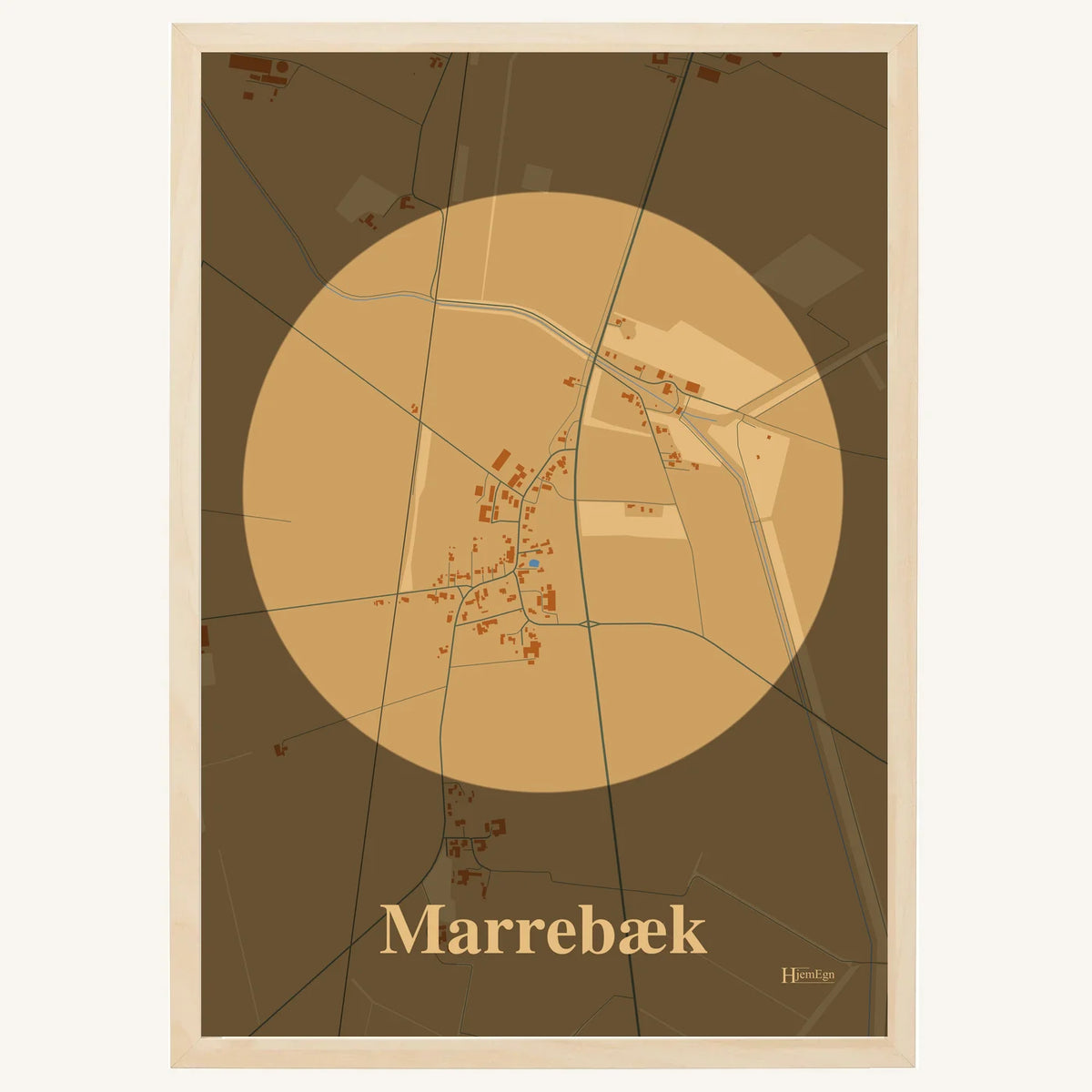 Marrebæk plakat – Centrum 2026 – Lys pastel brun