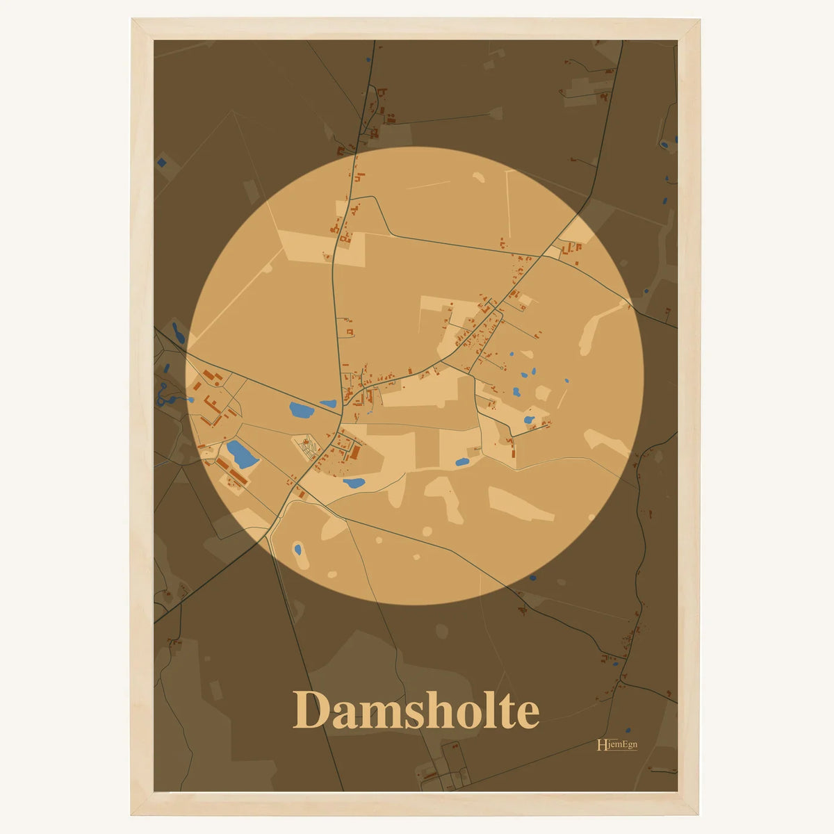 Damsholte plakat – Centrum 2026 – Lys pastel brun