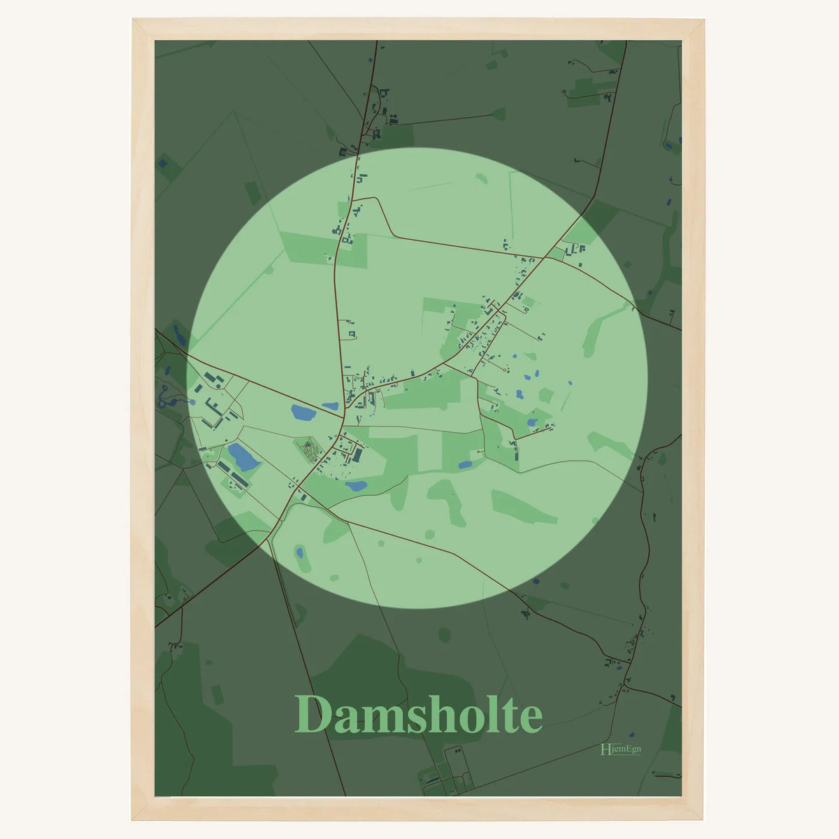 Damsholte plakat – Centrum 2026 – Lys pastel grøn