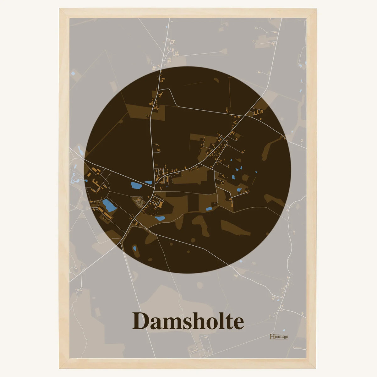 Damsholte plakat – Centrum 2026 – Mørk brun