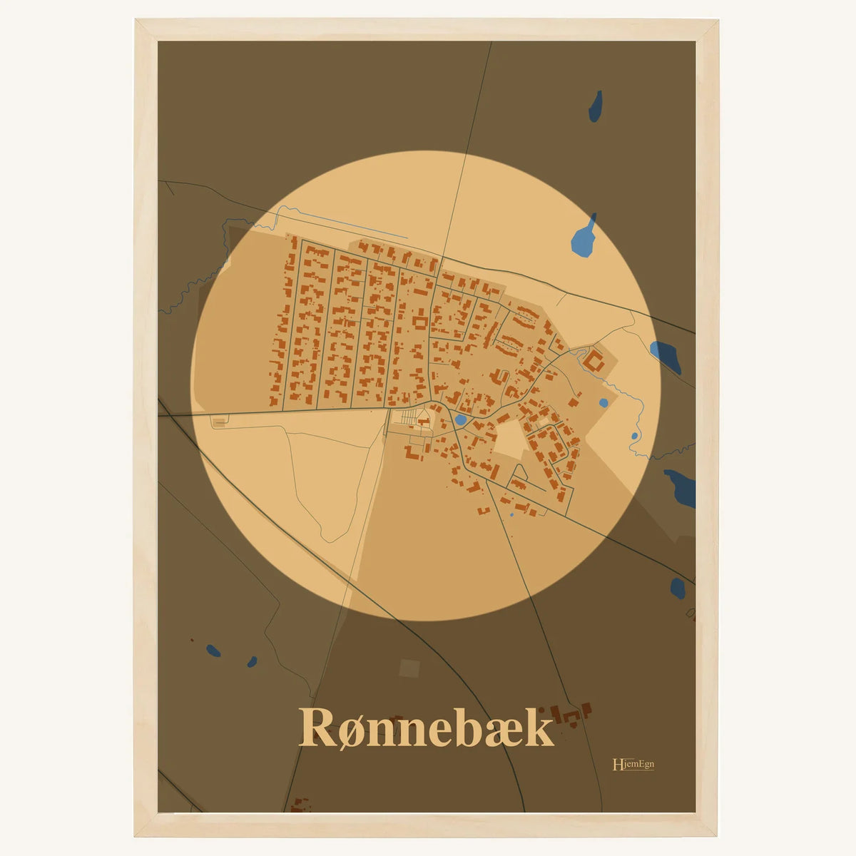 Rønnebæk plakat – Centrum 2026 – Lys pastel brun