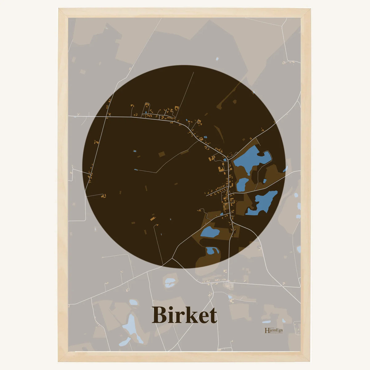 Birket plakat – Centrum 2026 – Mørk brun