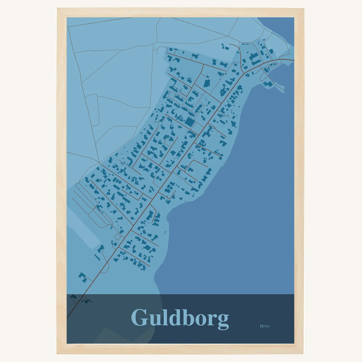 Guldborg plakat – Firkantet 2026 – Lys pastel blå