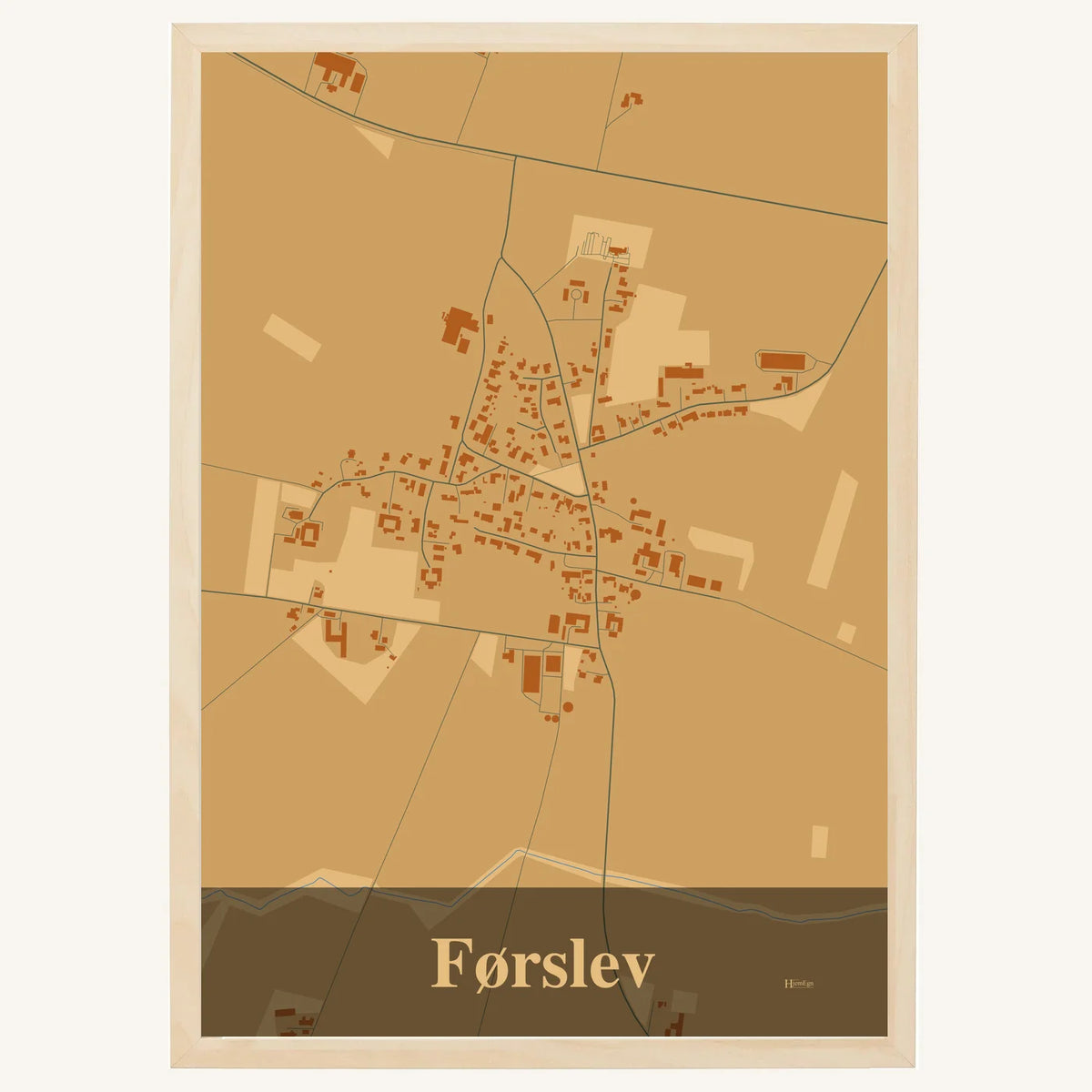 Førslev plakat – Firkantet 2026 – Lys pastel brun