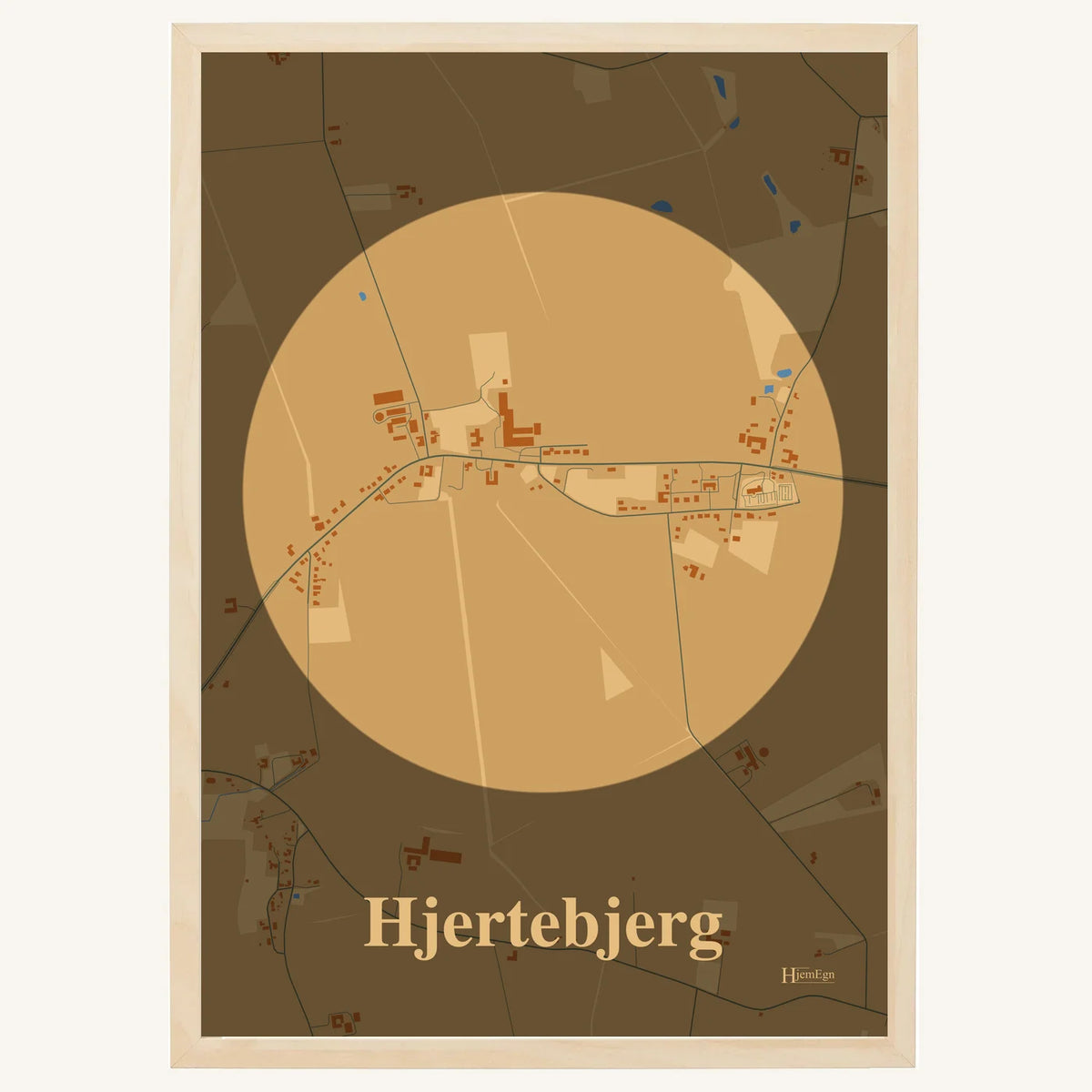 Hjertebjerg plakat – Centrum 2026 – Lys pastel brun