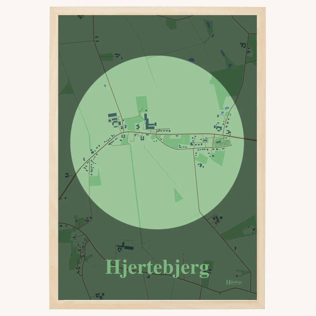 Hjertebjerg plakat – Centrum 2026 – Lys pastel grøn