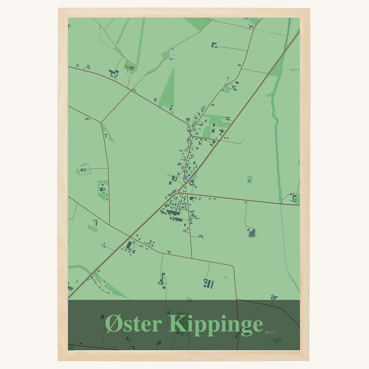 Øster Kippinge plakat – Firkantet 2026 – Lys pastel grøn