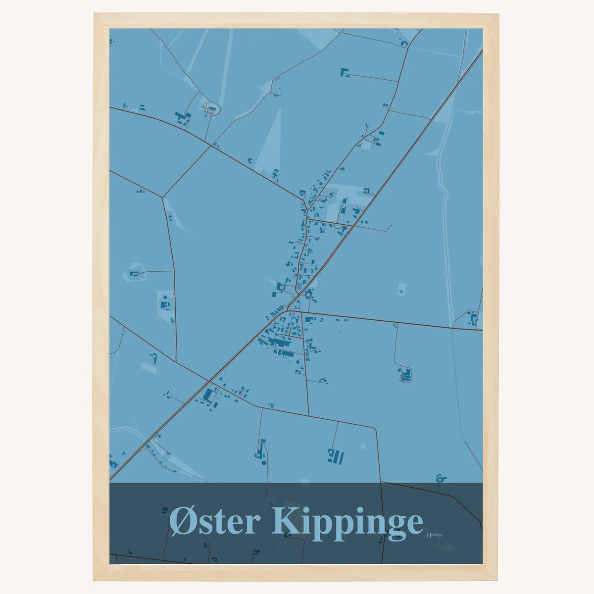 Øster Kippinge plakat – Firkantet 2026 – Lys pastel blå