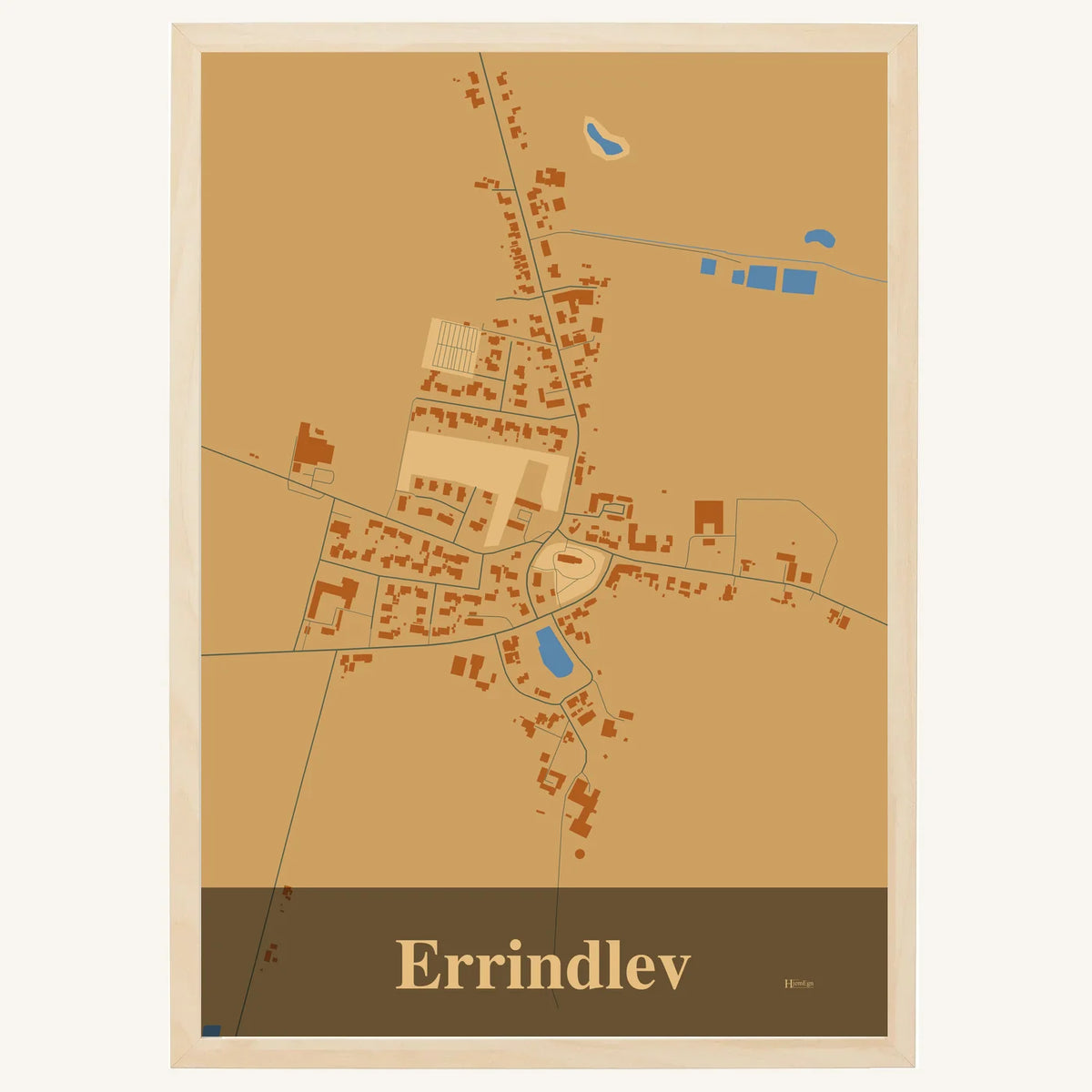 Errindlev plakat – Firkantet 2026 – Lys pastel brun