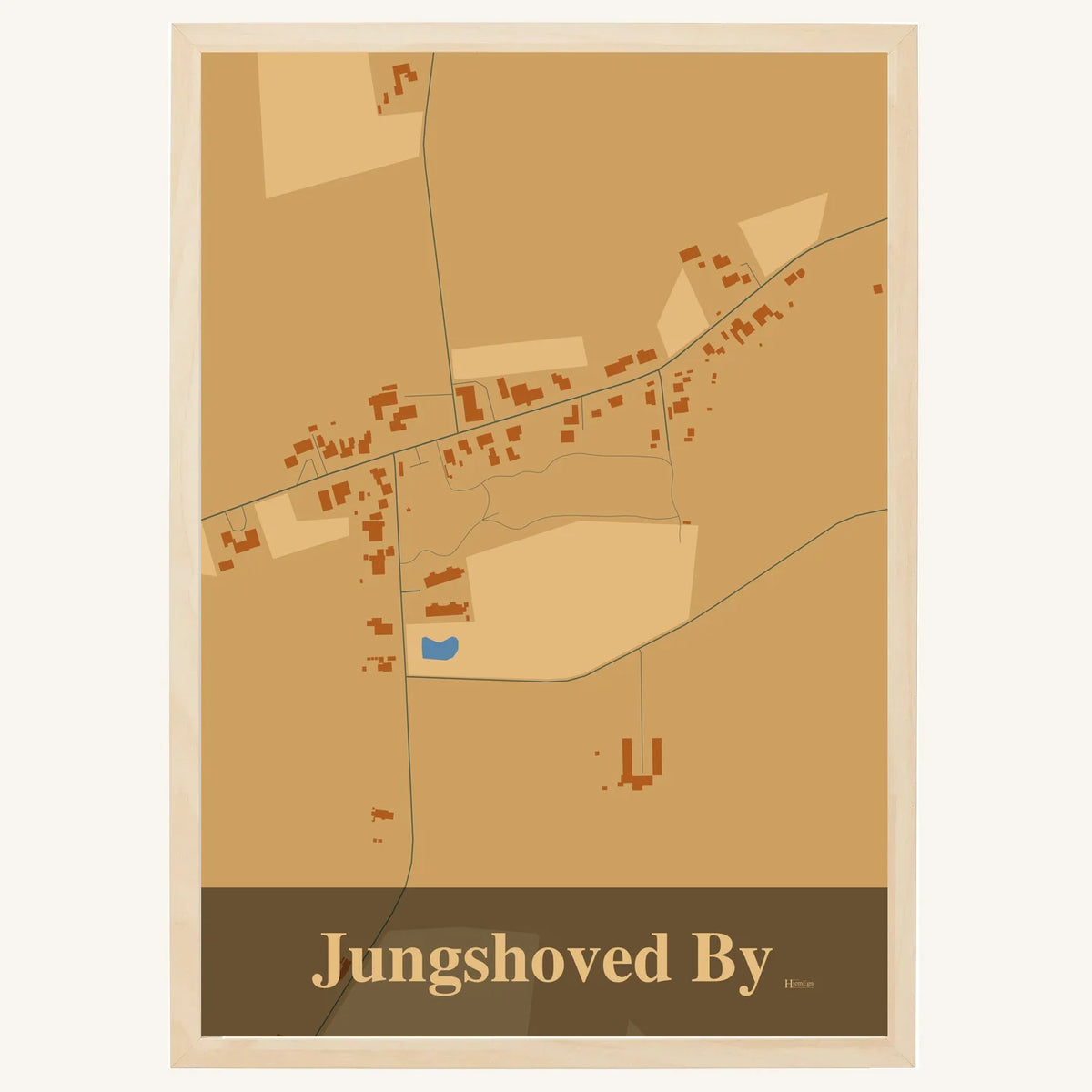 Jungshoved By plakat – Firkantet 2026 – Lys pastel brun