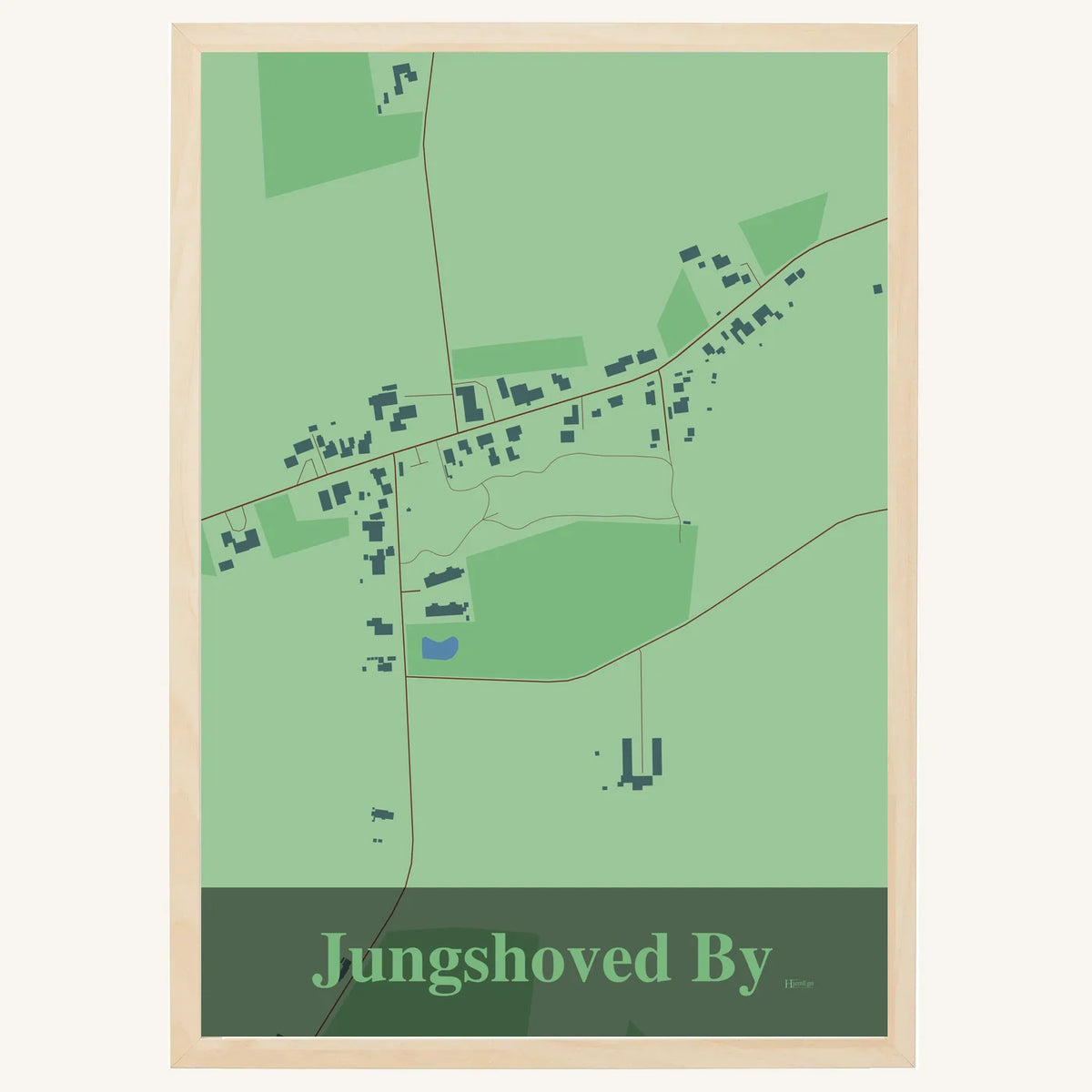 Jungshoved By plakat – Firkantet 2026 – Lys pastel grøn