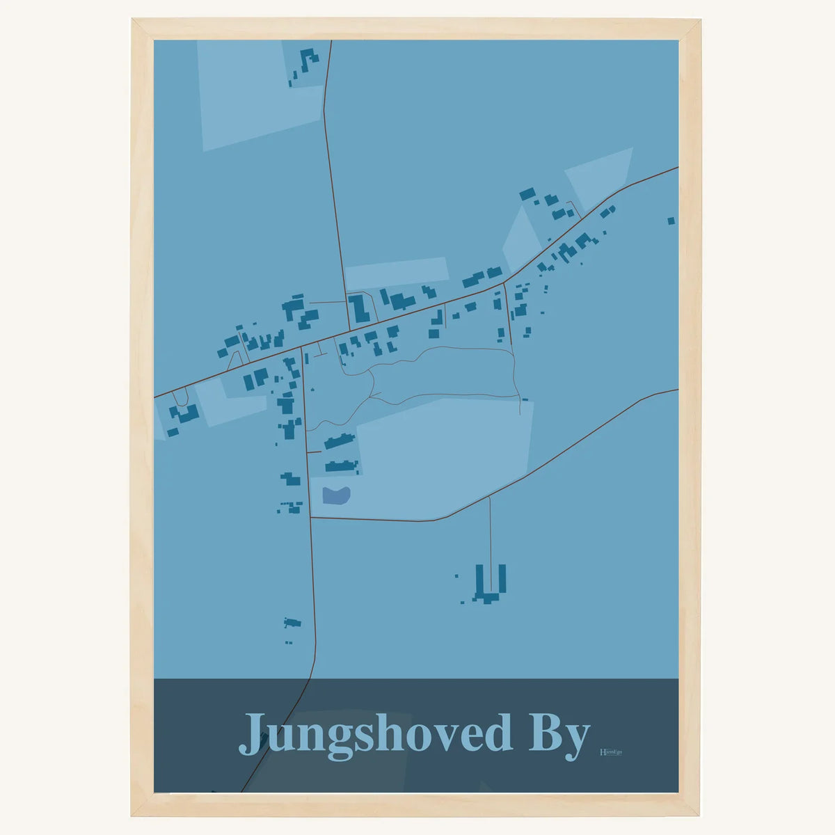 Jungshoved By plakat – Firkantet 2026 – Lys pastel blå