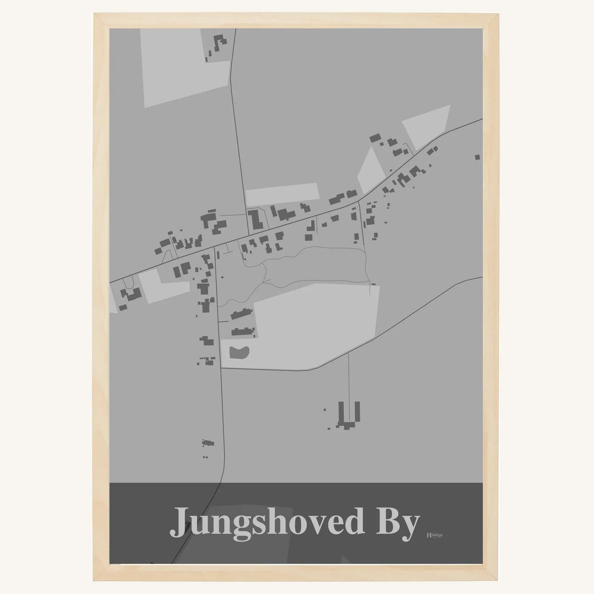 Jungshoved By plakat – Firkantet 2026 – Lys pastel grå