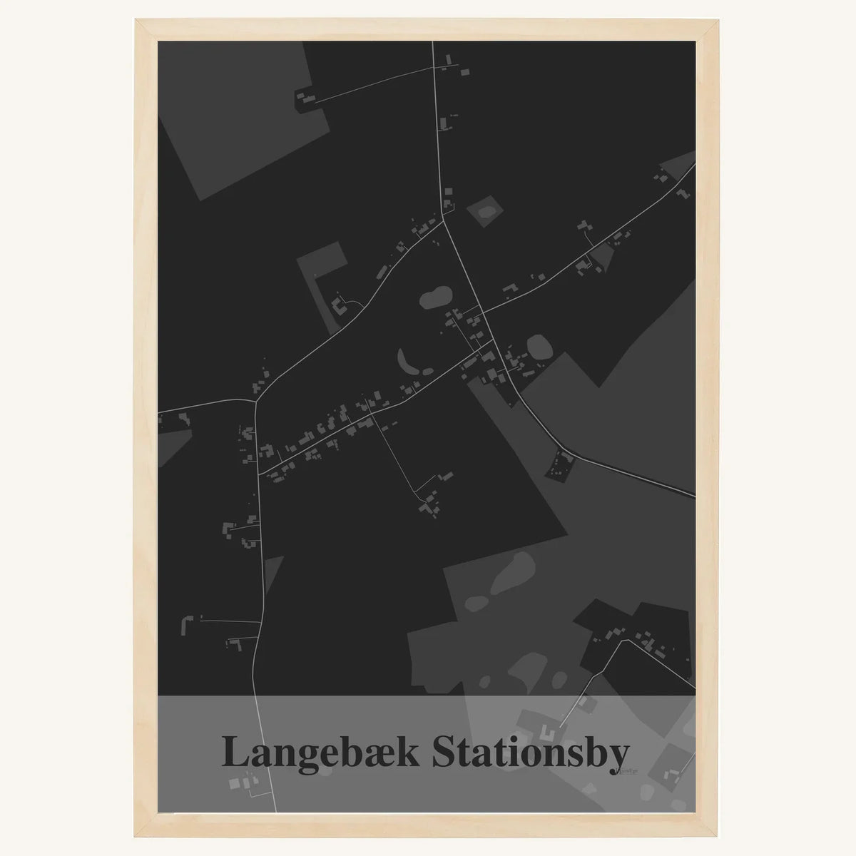 Langebæk Stationsby plakat – Firkantet 2026 – Mørk grå