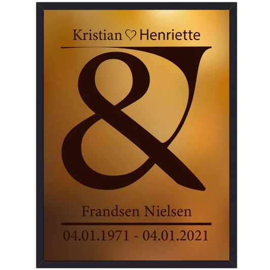 Guldbryllup plakat fra din HjemEgn med mulighed for at indtaste navne og datoer