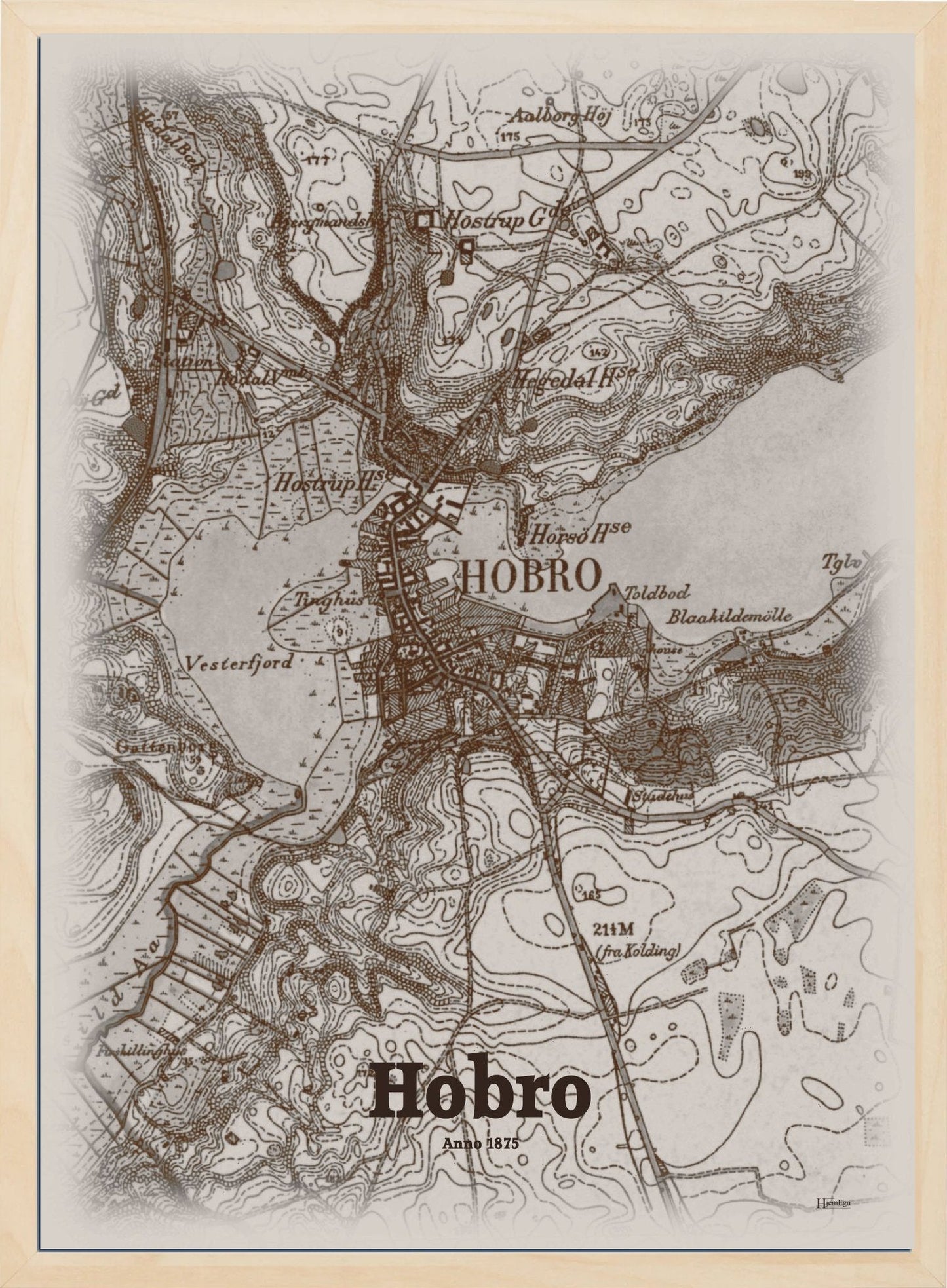 Hobro anno år 1875 | retro plakat fra din HjemEgn | hurtig levering og høj kvalitet [køb nu] 