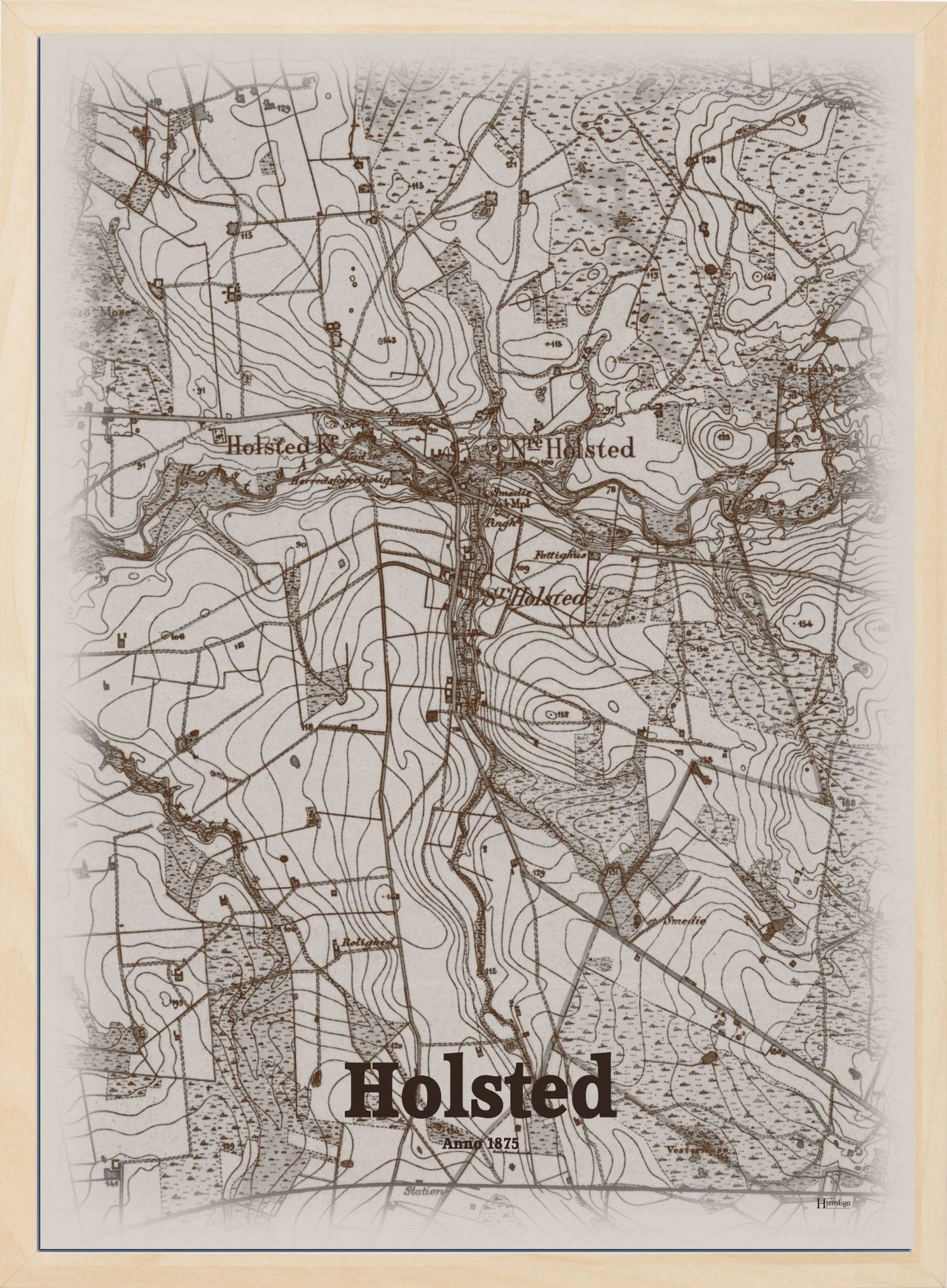 Holsted anno år 1875 | retro plakat fra din HjemEgn | hurtig levering og høj kvalitet [køb nu] 