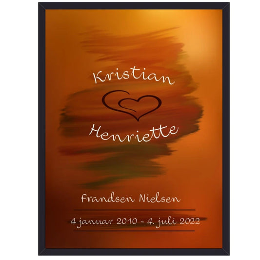 kobberbryllup plakat fra HjemEgn.dk med mulighed for at indsætte egne navne