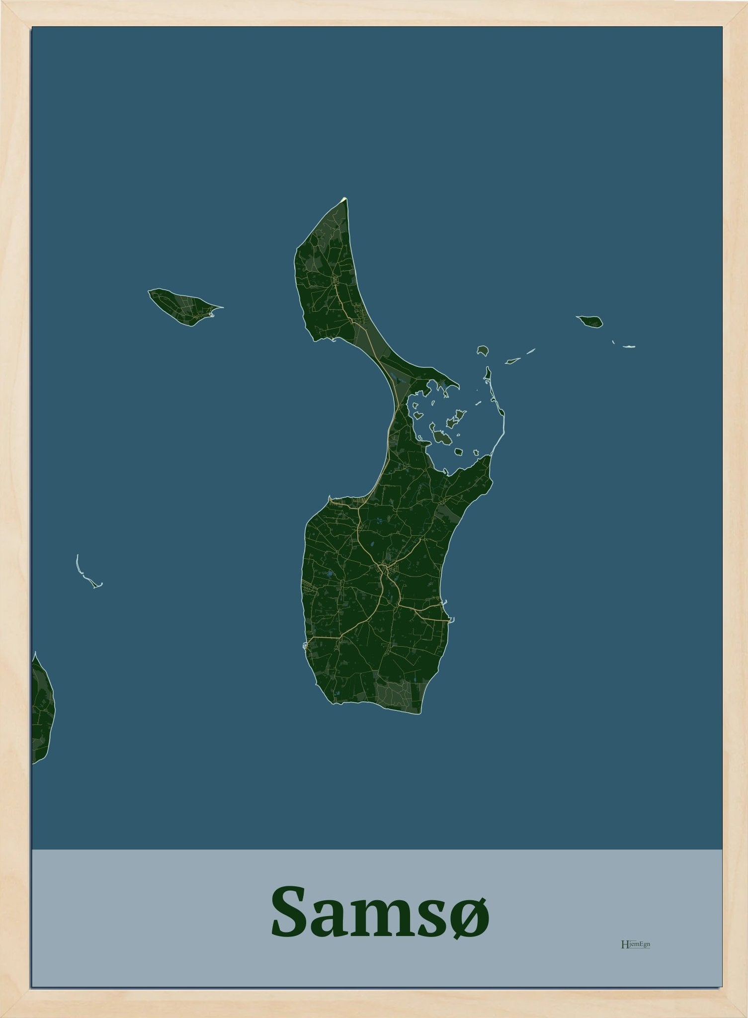 Ø plakat for Samsø design firkantet - Hjemegn