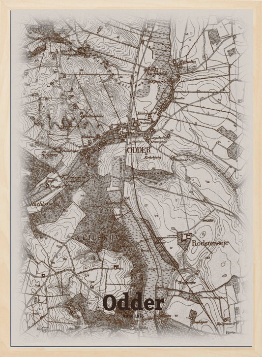Odder anno år 1875 | retro plakat fra din HjemEgn | hurtig levering og høj kvalitet [køb nu] 