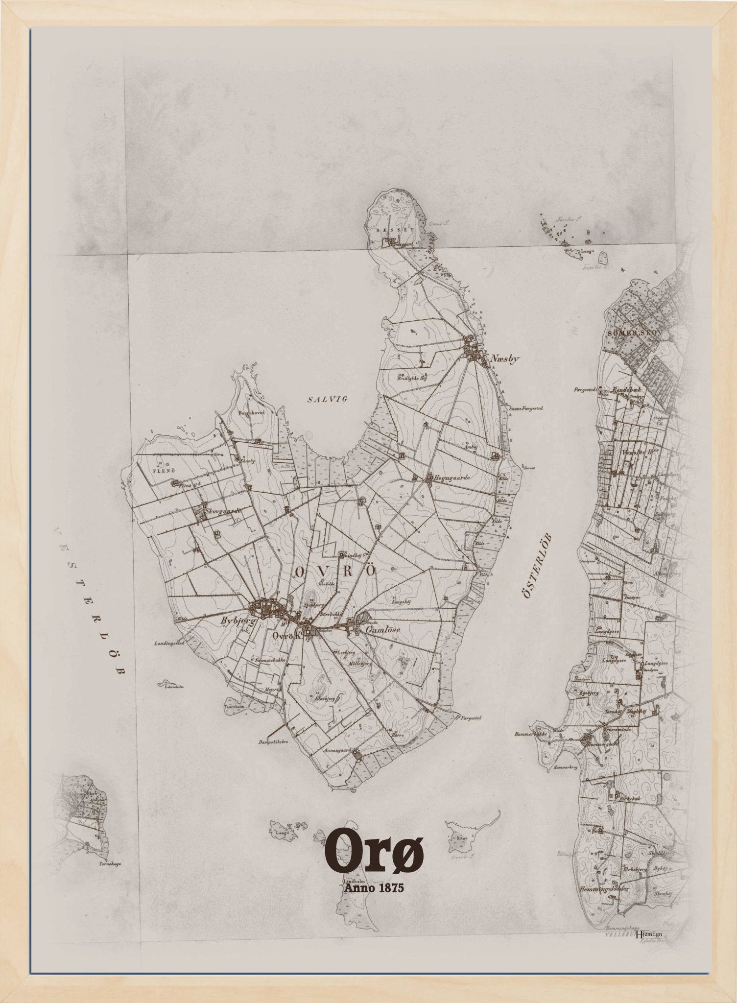 Orø anno år 1875 | retro plakat fra din HjemEgn | hurtig levering og høj kvalitet [køb nu] 